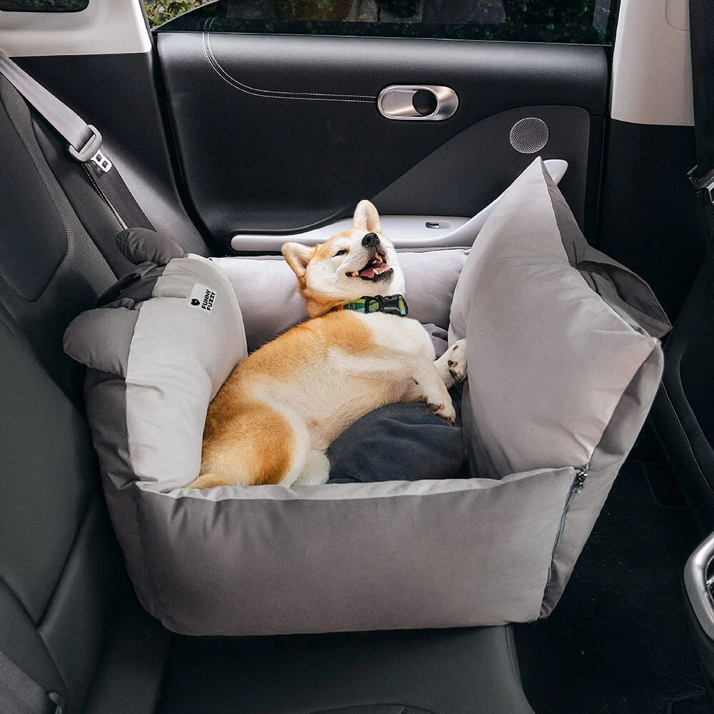 Dog Car Bed High Sides Seatbelt Clip Removable Cover