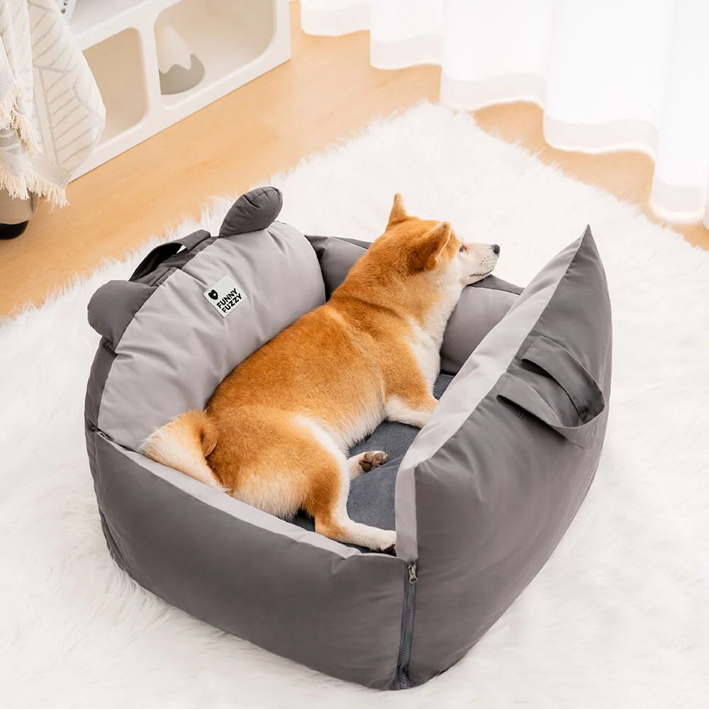 Dog Car Bed High Sides Seatbelt Clip Removable Cover
