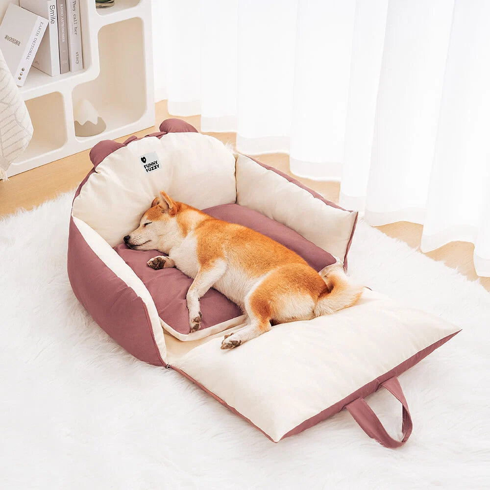 Dog Car Bed High Sides Seatbelt Clip Removable Cover