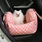 Dog Car Seat Bed Adjustable Safety Straps Non-Slip Base