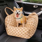 Dog Car Seat Bed Adjustable Safety Straps Non-Slip Base