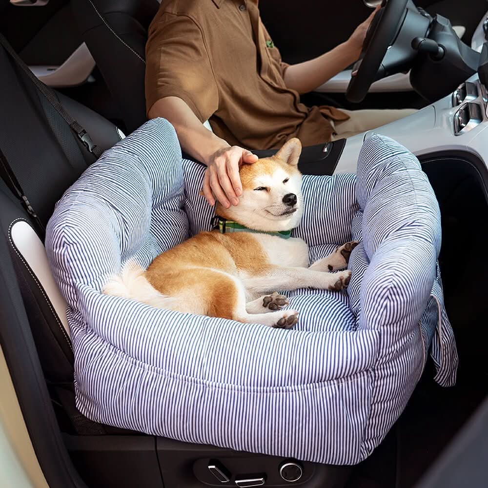 Dog Car Seat Bed Adjustable Safety Straps Non-Slip Base