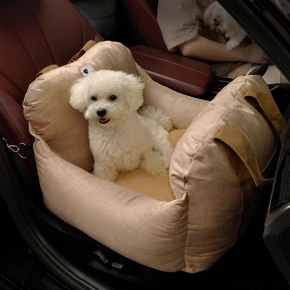 Dog Car Seat Bed Adjustable Safety Straps Non-Slip Base