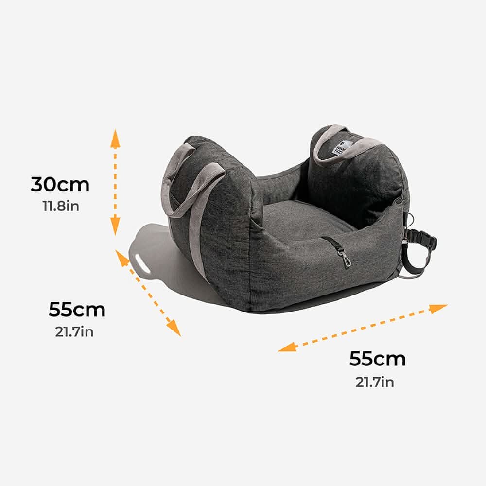 Dog Car Seat Bed Adjustable Safety Straps Non-Slip Base