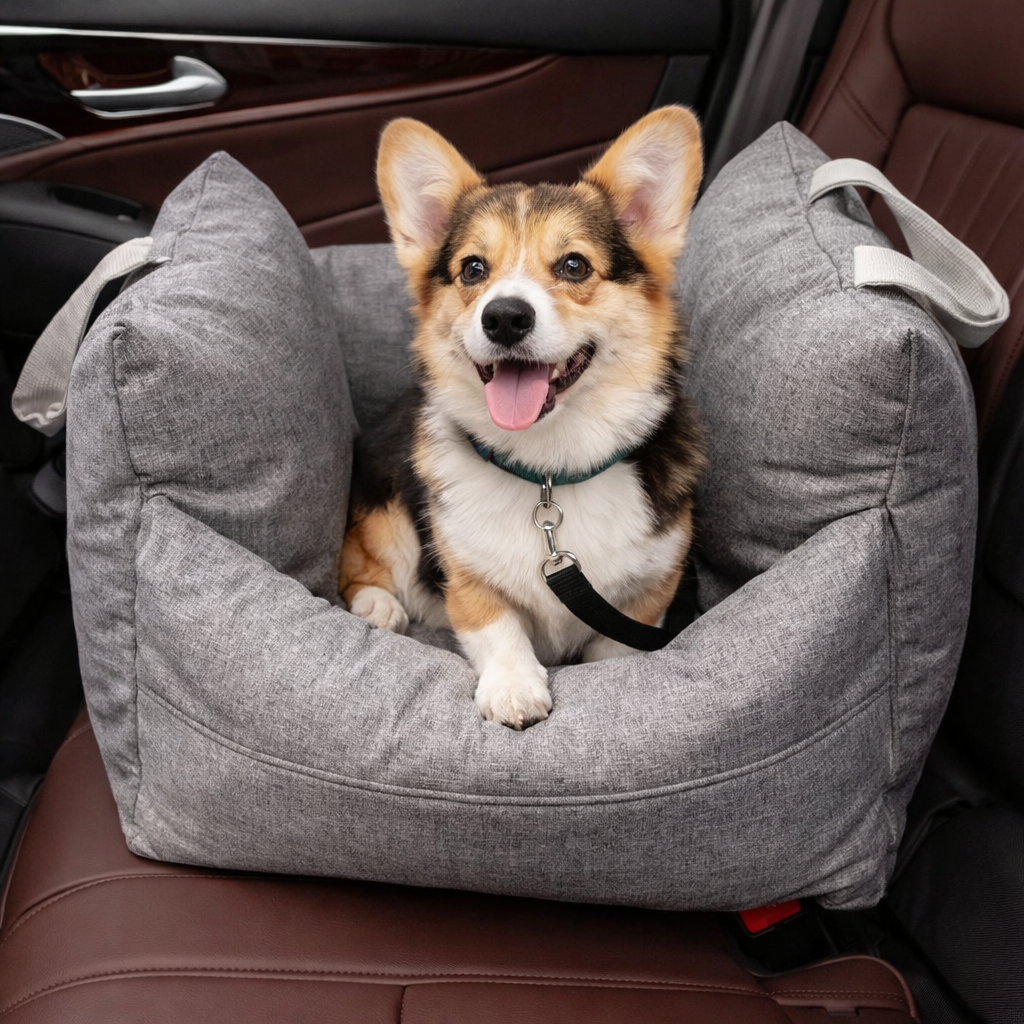 Dog Car Seat Bed Waterproof Non-Slip Adjustable Safety Leashes