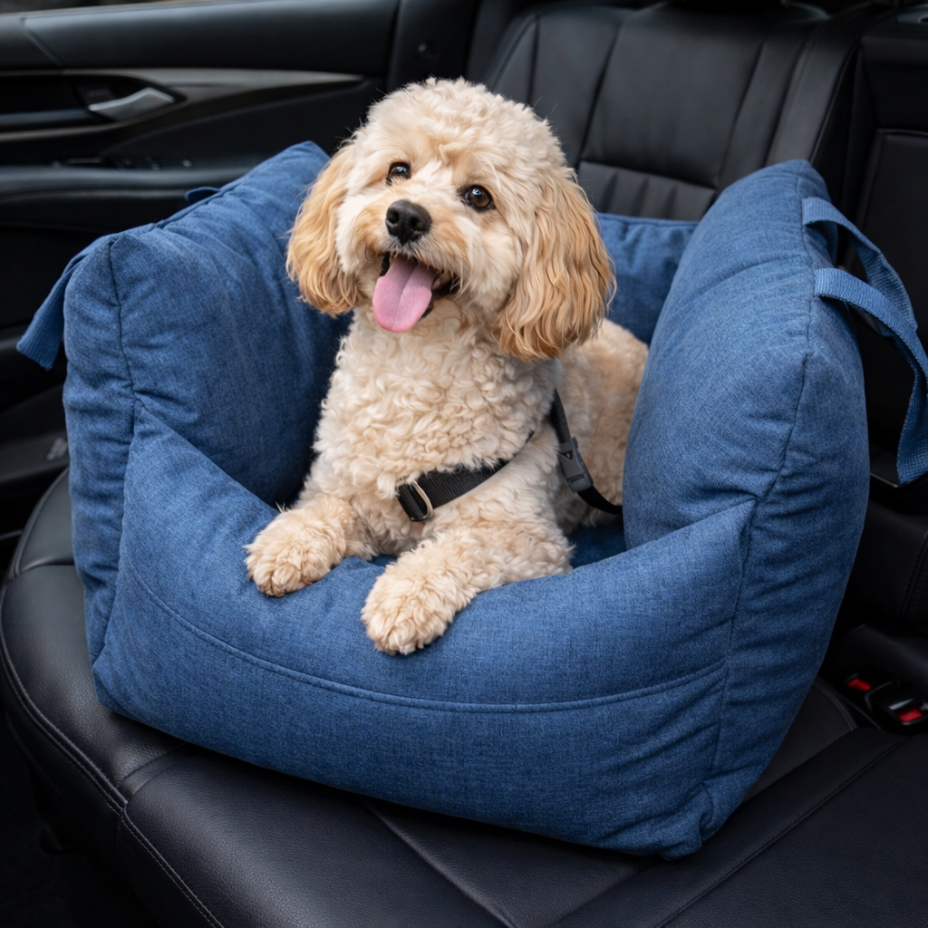 Dog Car Seat Bed Waterproof Non-Slip Adjustable Safety Leashes