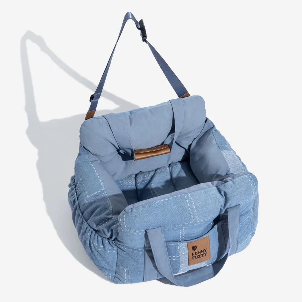 Dog Car Seat Bolster Support Non-Slip Base & Removable Cover