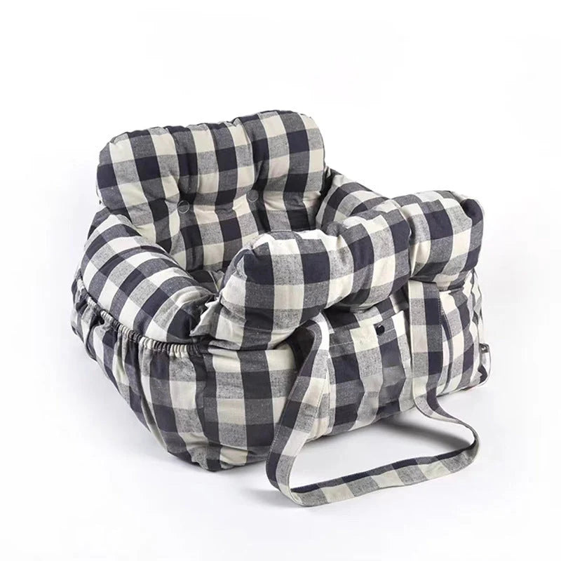 Dog Car Seat Bolster Support Non-Slip Base & Removable Cover
