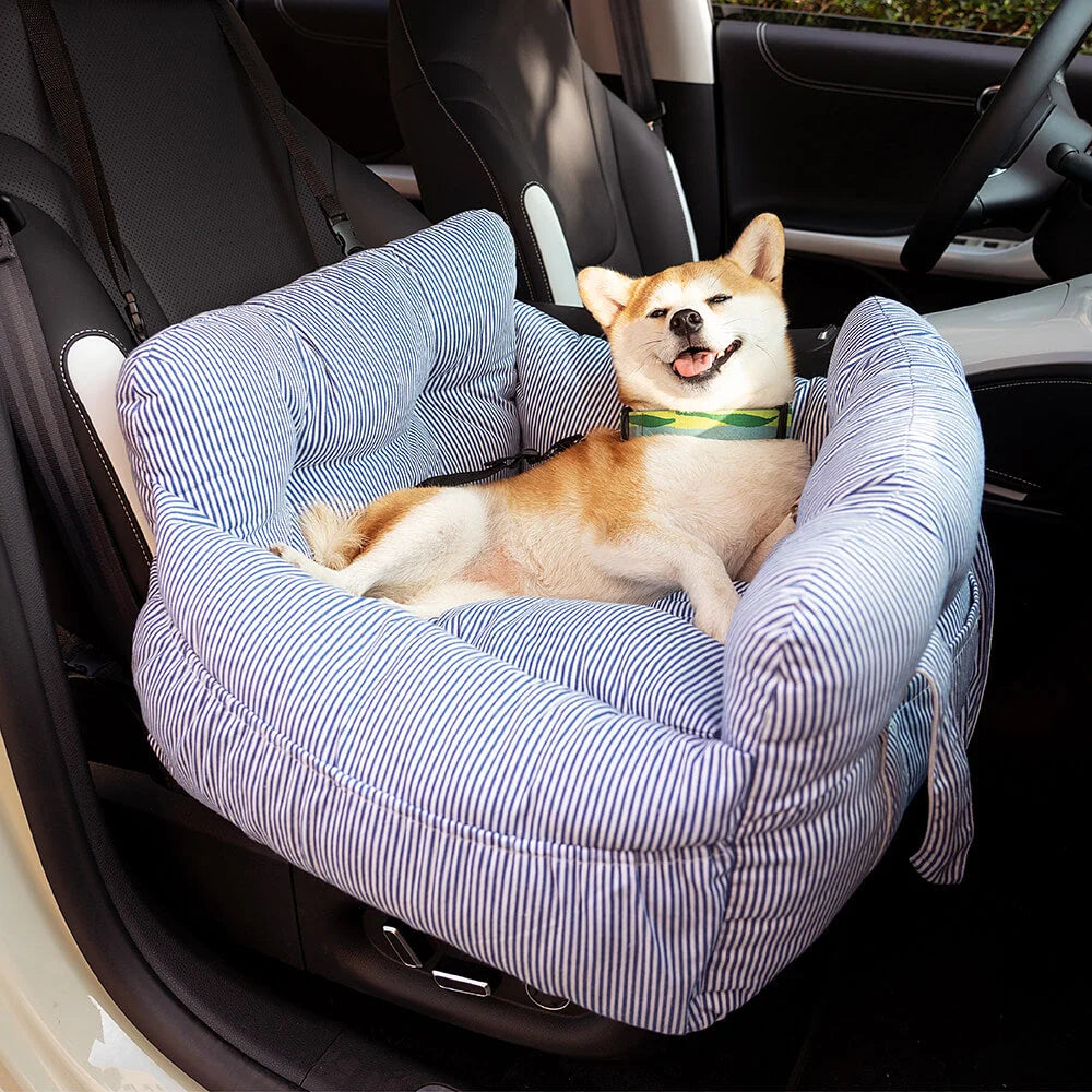 Dog Car Seat Bolster Support Non-Slip Base & Removable Cover
