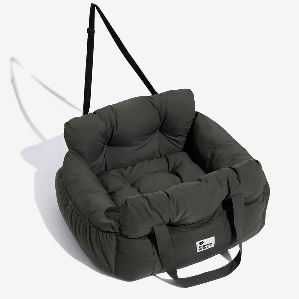 Dog Car Seat Bolster Support Non-Slip Base & Removable Cover