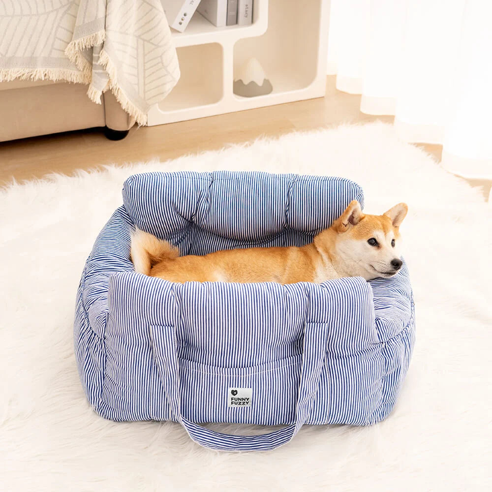 Dog Car Seat Bolster Support Non-Slip Base & Removable Cover