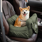 Dog Car Seat Bolster Support Non-Slip Base & Removable Cover