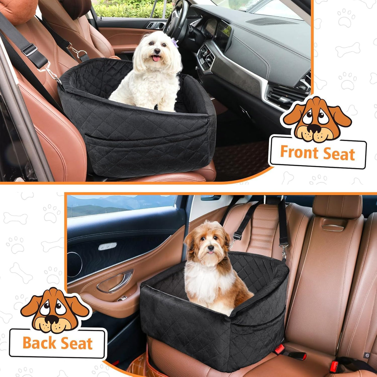 Dog Car Seat Built-In Safety Belt Removable Washable Cover