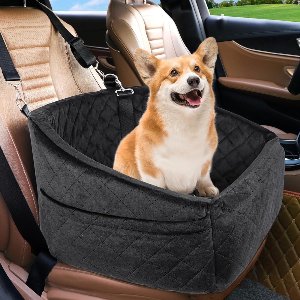 Dog Car Seat Built-In Safety Belt Removable Washable Cover