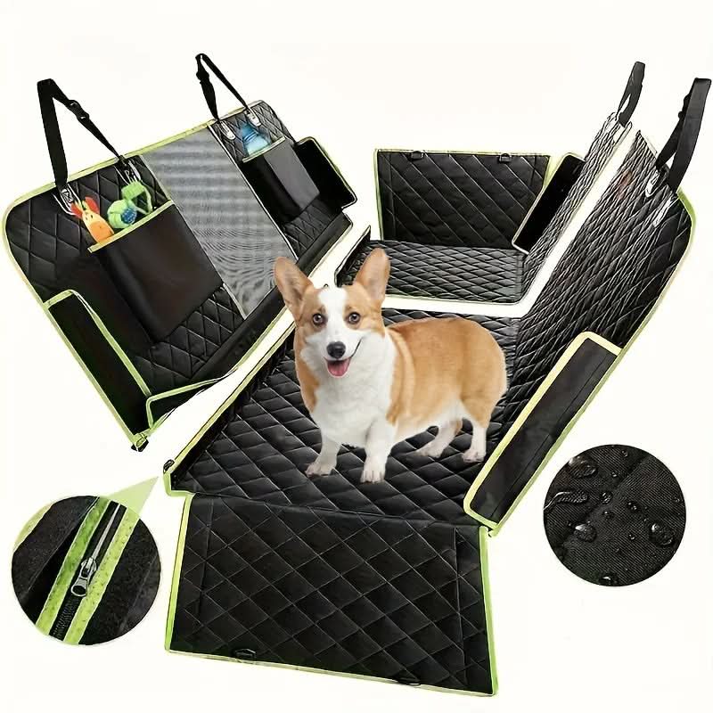 Dog Car Seat Cover 6-in-1 Quilted Waterproof Non-Slip