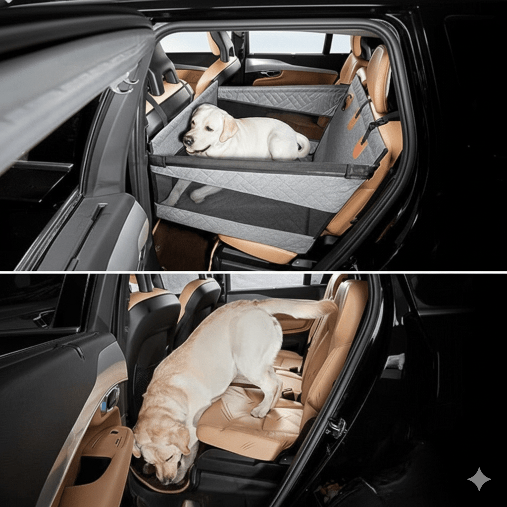 Dog Car Seat Cover Memory Foam Waterproof Reinforced Sides