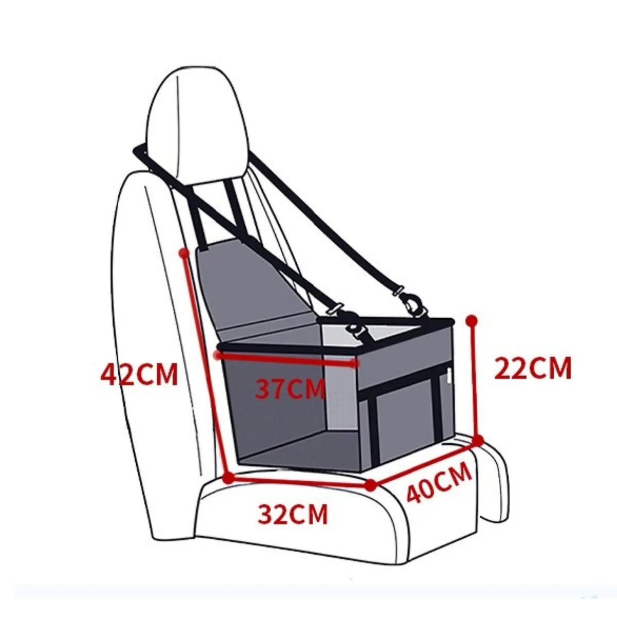 Dog Car Seat Elevated Waterproof Anti-Slip