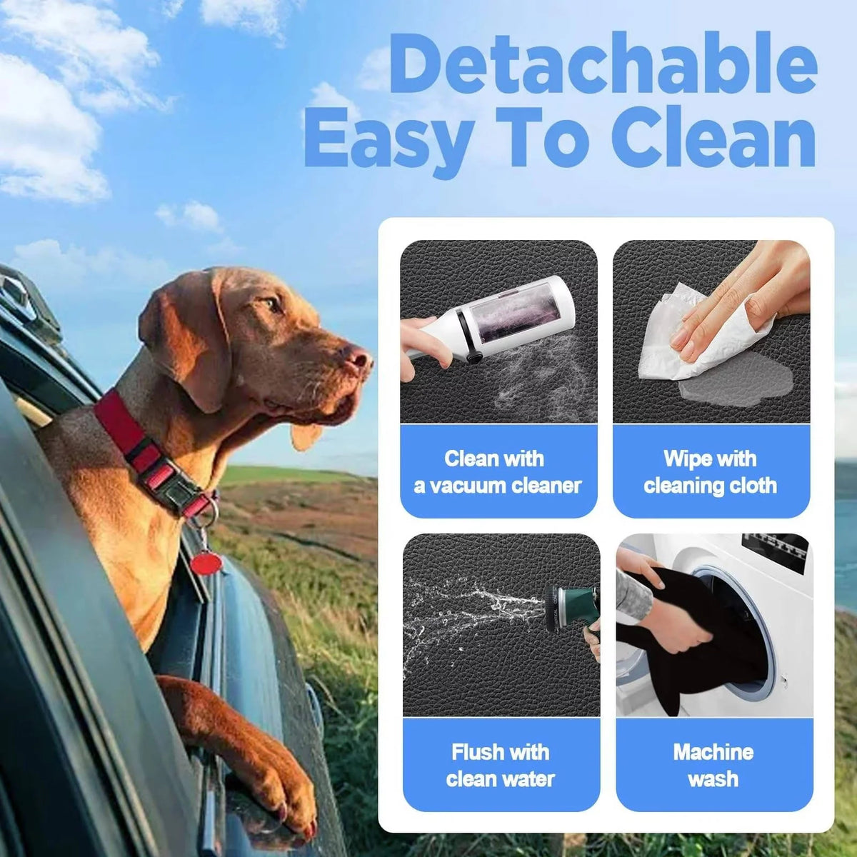 Dog Car Seat Extender Hard-Bottom Waterproof 400 lb Capacity