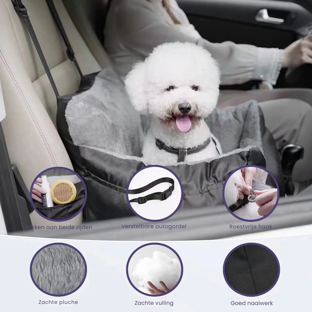 Dog Car Seat Removable Waterproof Cover & Adjustable Straps