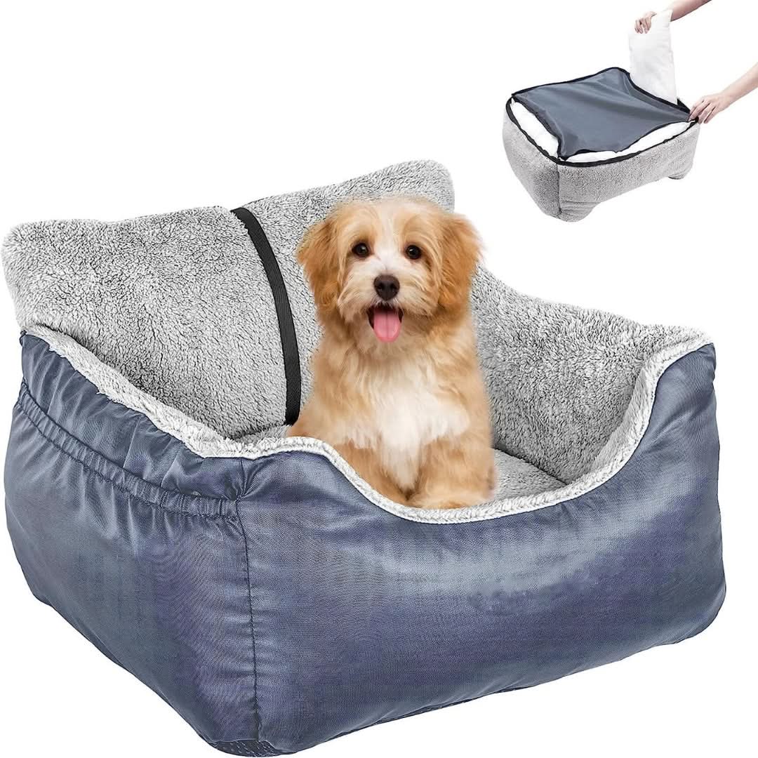 Dog Car Seat Removable Waterproof Cover & Adjustable Straps