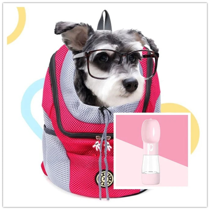 Dog Carrier Backpack Breathable Mesh Peek Window Oxford Cloth