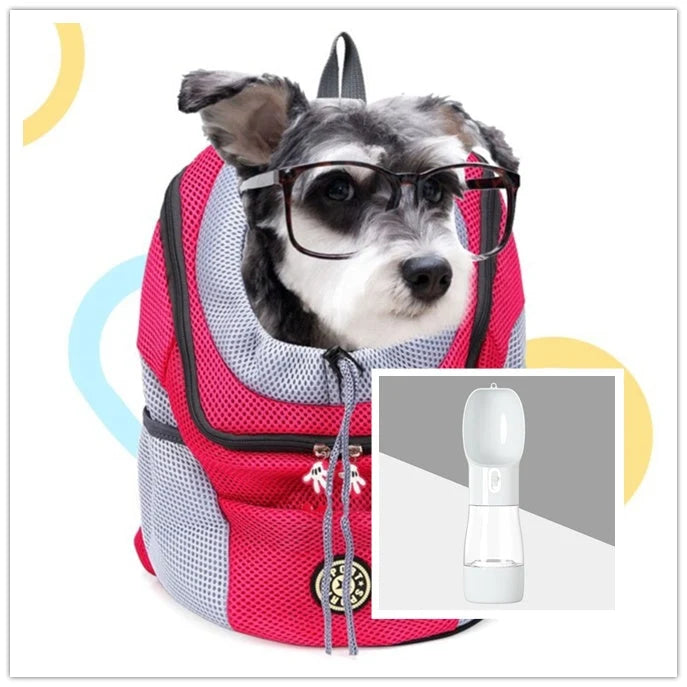 Dog Carrier Backpack Breathable Mesh Peek Window Oxford Cloth