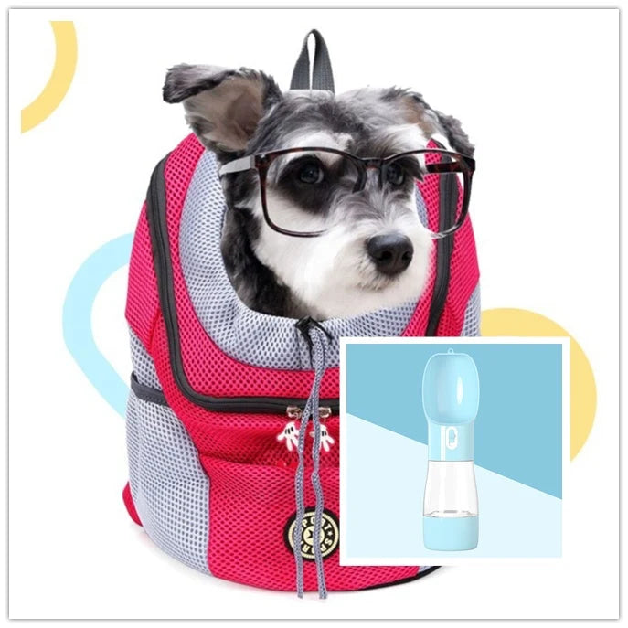 Dog Carrier Backpack Breathable Mesh Peek Window Oxford Cloth