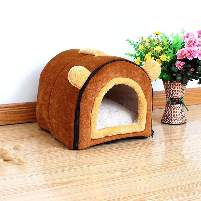 Dog & Cat Bed Enclosed Thick Suede Three Sizes
