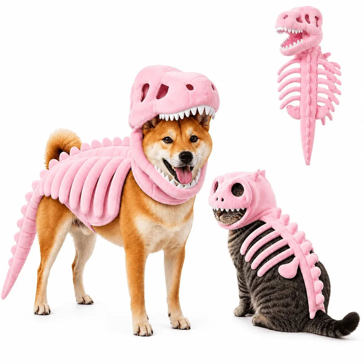 Dog & Cat Costume 3D Skeleton Hood Stretch Plush
