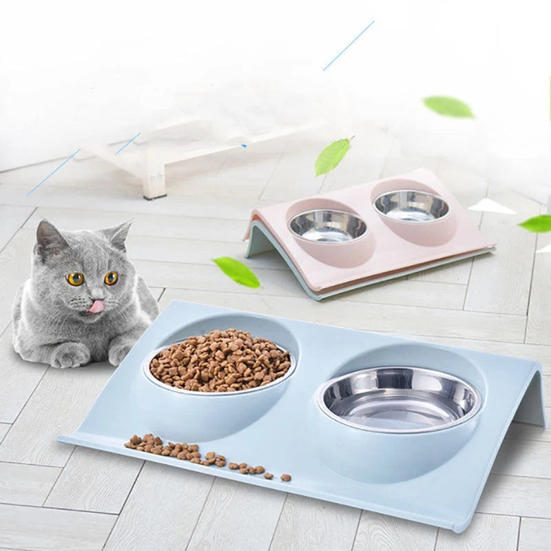Dog & Cat Double Bowl Stainless Steel & BPA-Free