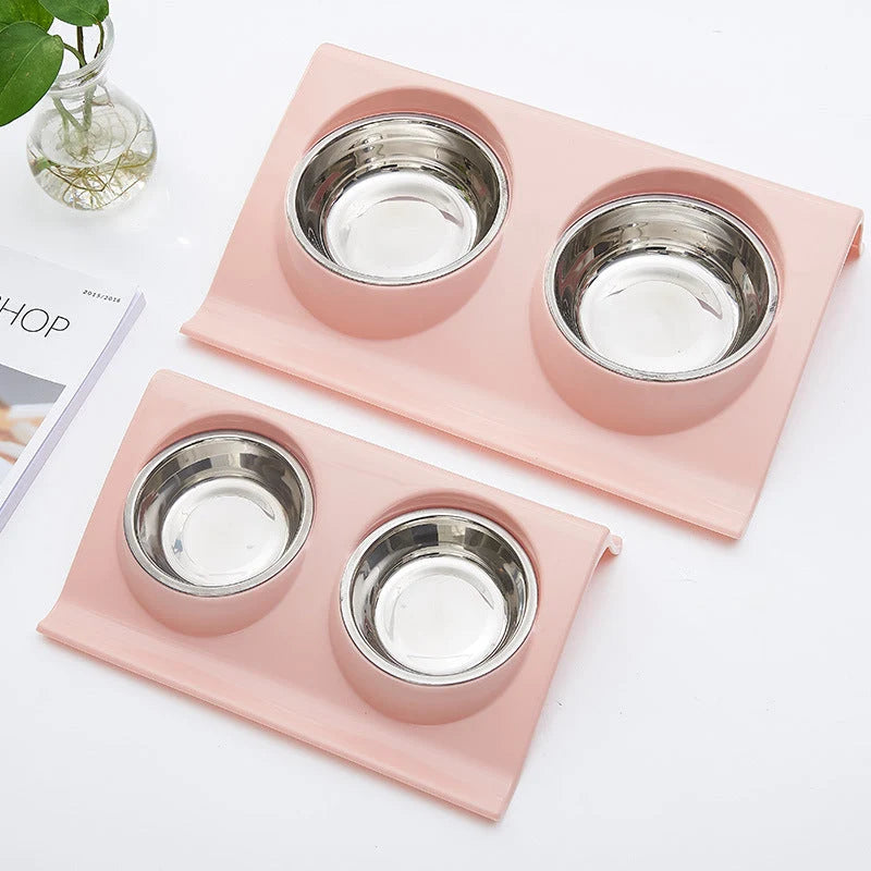 Dog & Cat Double Bowl Stainless Steel & BPA-Free