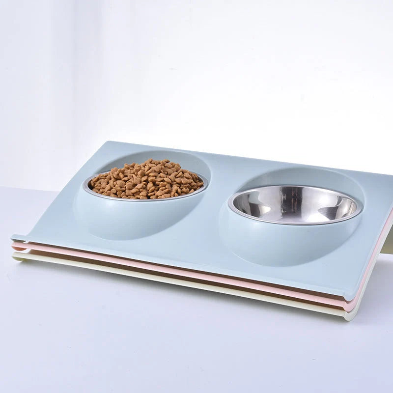 Dog & Cat Double Bowl Stainless Steel & BPA-Free