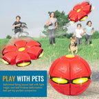 Dog & Cat Toy Auto-Transforming Frisbee-To-Ball Motion-Activated LED