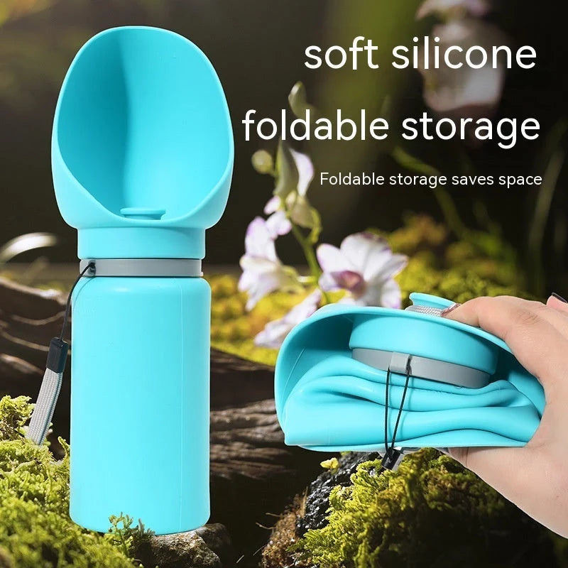Dog & Cat Water Bottle Foldable Silicone Leak-Proof 550ml