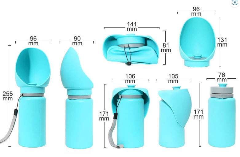 Dog & Cat Water Bottle Foldable Silicone Leak-Proof 550ml