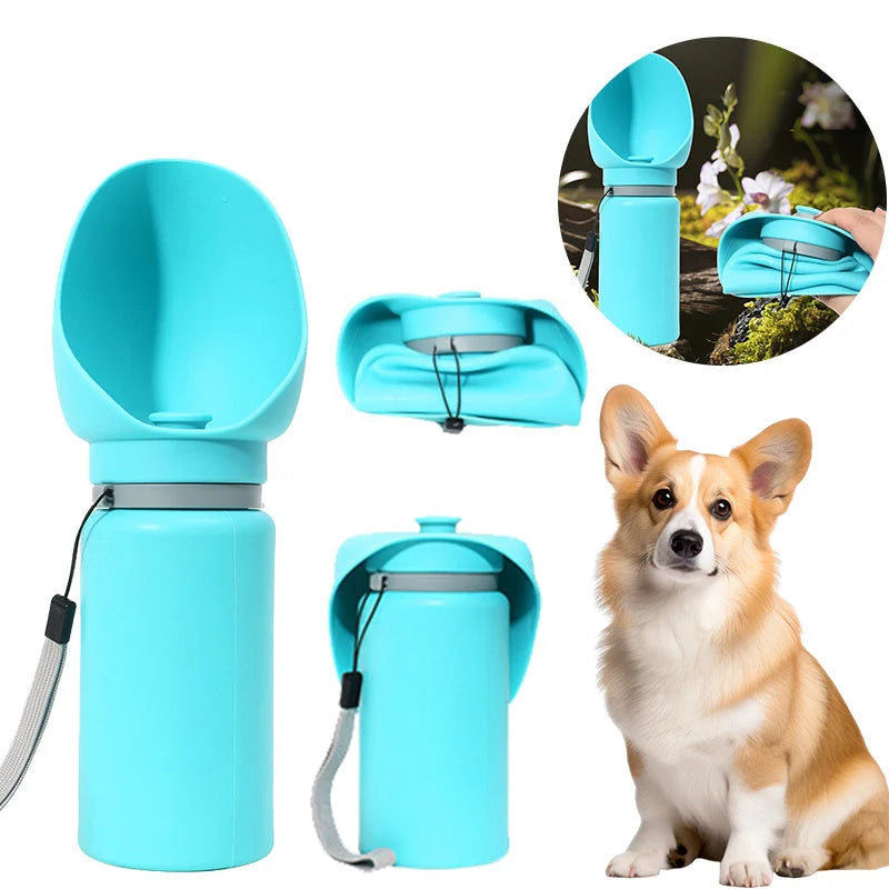 Dog & Cat Water Bottle Foldable Silicone Leak-Proof 550ml