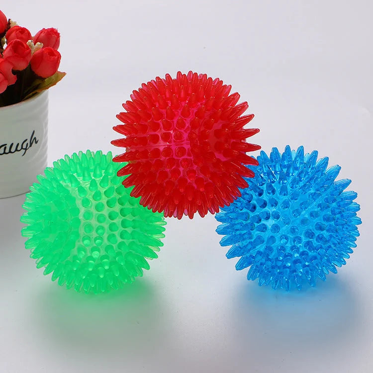 Dog Chew Ball Durable Spiky Squeaky