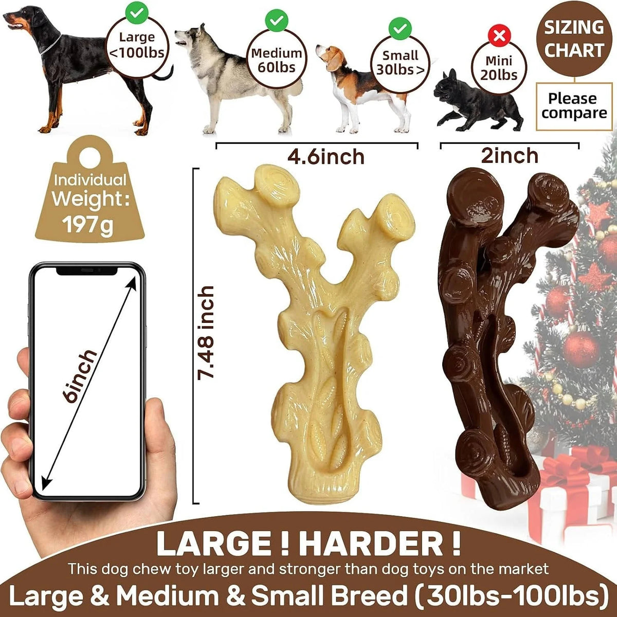 Dog Chew Toy Heavy Duty Nylon Textured Grooves