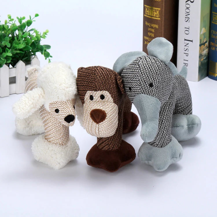 Dog Chew Toy Plush Built-In Squeaker Dental Care