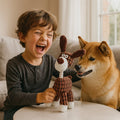 Dog Chew Toy Rope-Textured Velvet Plush Built-In Squeaker