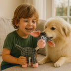 Dog Chew Toy Rope-Textured Velvet Plush Built-In Squeaker