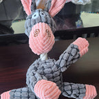 Dog Chew Toy Rope-Textured Velvet Plush Built-In Squeaker