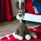 Dog Chew Toy Rope-Textured Velvet Plush Built-In Squeaker