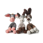 Dog Chew Toy Rope-Textured Velvet Plush Built-In Squeaker