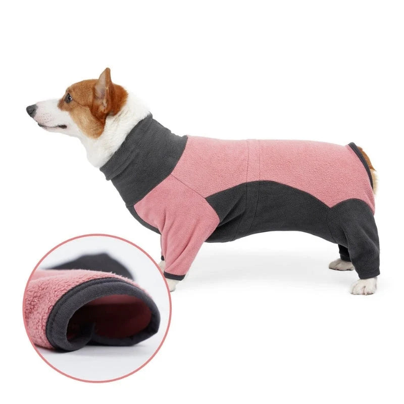 Dog Coat Fleece-Lined Quilted Zipper Closure