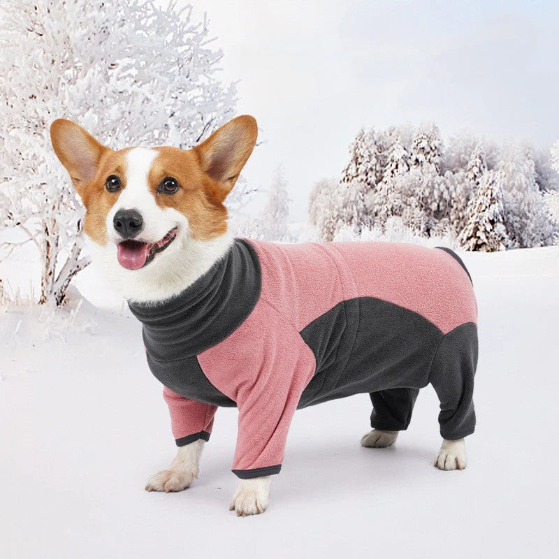 Dog Coat Fleece-Lined Quilted Zipper Closure