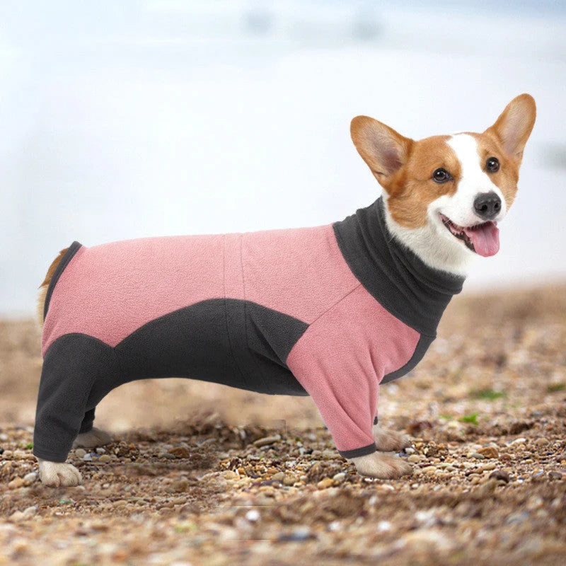 Dog Coat Fleece-Lined Quilted Zipper Closure