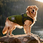 Dog Coat Insulated Water-Repellent Built-In Harness & Reflective Trim