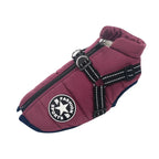 Dog Coat Insulated Water-Repellent Built-In Harness & Reflective Trim