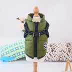 Dog Coat Integrated Harness Waterproof & Fleece-Lined Reflective Straps